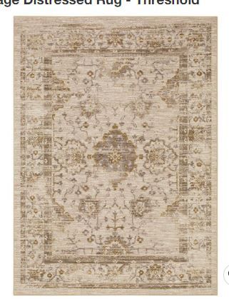 Photo 1 of 7'X10' Rectangle Vintage Tufted Vintage Distressed Indoor Area Rug Tan
