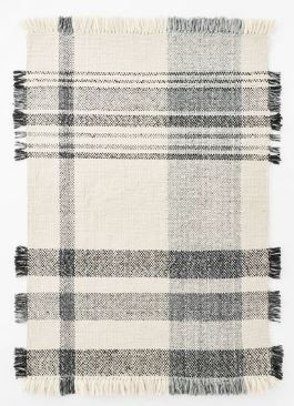 Photo 1 of 7'x10' Laurelhurst Indoor/Outdoor Plaid Rug Black/White - Threshold designed wit
