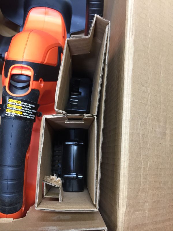 Photo 6 of BLACK+DECKER 20V MAX* Cordless Hedge Trimmer, 22-Inch (LHT2220),Orange & 20V MAX* Lithium Battery (LBXR20)
