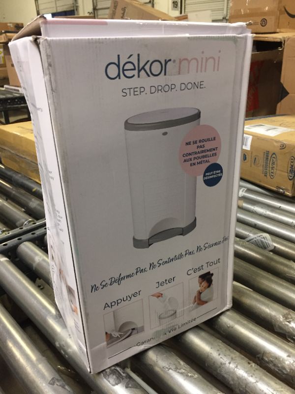 Photo 4 of Dekor Mini Hands-Free Diaper Pail | White | Easiest to Use | Just Step – Drop – Done | Doesn’t Absorb Odors | 20 Second Bag Change | Most Economical Refill System
