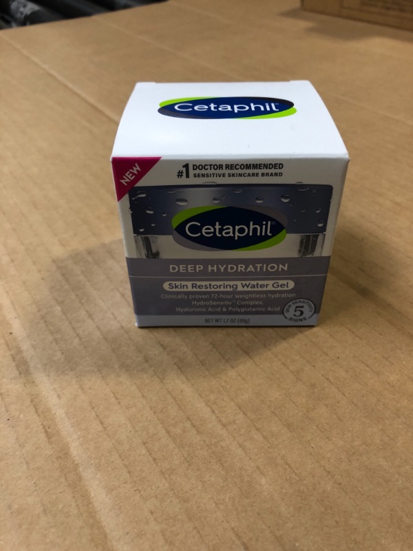Photo 2 of Cetaphil Deep Hydration Skin Restoring Water Gel with Hyaluronic and Polygutamic Acid, Face Moisturizer, 72 Hour Hydration, For Dry, Dehydrated Sensitive Skin, Fragrance Free, 1.7 oz, Fragrance Free Frag Free Face Moisturizer