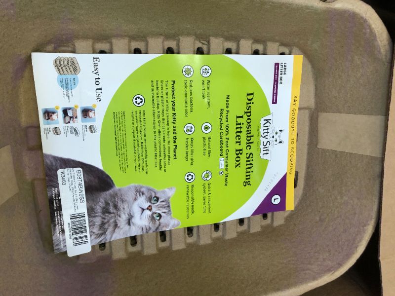 Photo 2 of Kitty Sift Disposable Sifting Litter Box and Liners, Scoop-Free, Large and Jumbo Sizes Litter Box Sifting Kit (Large) 6 Piece Set