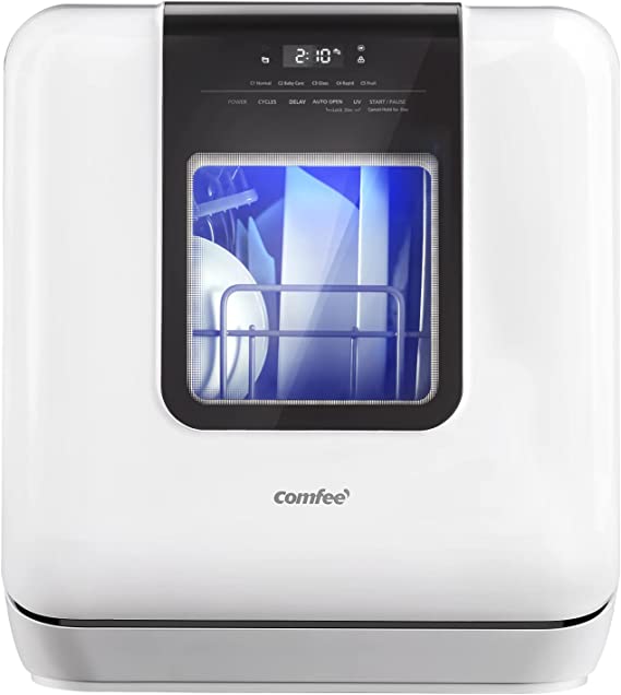 Photo 1 of COMFEE' Countertop Dishwasher, Portable Dishwasher with 6L Built-in Water Tank, Mini Dishwasher with More Space Inside, 7 Programs, UV Hygiene& Auto Door Open, for Apartments, Dorms& RVs(SIMILAR TO STOCK PHOTO)