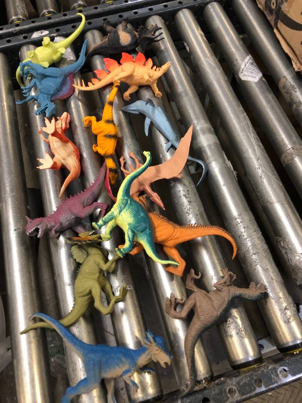 Photo 3 of Boley 14 Pk Dinosaur Toys for Kids with Educational Pamphlet - 9" Long Dinosaur Toy Figures for Boys & Girls Ages 3+ 14 Pack + Dino Pamphlet