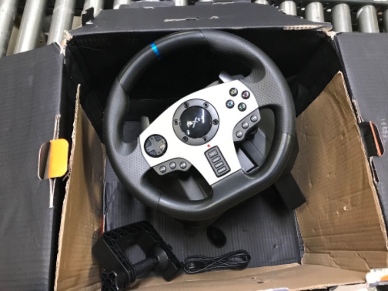 Photo 2 of STEERING WHEEL ONLY!!!!!! PXN V9 Gaming Racing Wheel with Pedals and Shifter, Steering Wheel for PC, Xbox One, Xbox Series X/S, PS4, PS3 and Nintendo Switch ---------- MISSING PEDALS AND SHIFTER