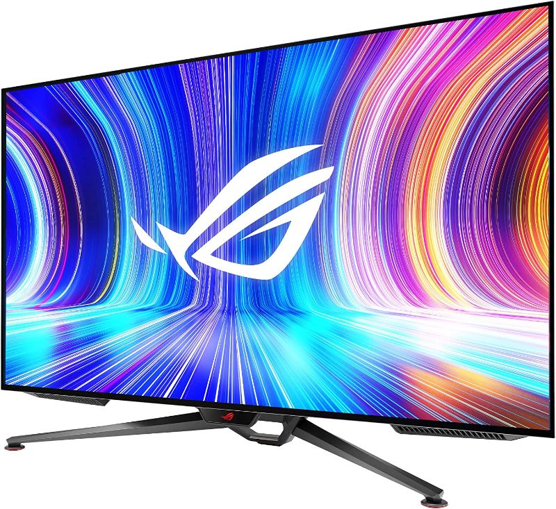 Photo 1 of DOES NOT WORK!!!! ASUS ROG Swift 41.5” 4K OLED Gaming Monitor (PG42UQ) - UHD (3840 x 2160), 138Hz, 0.1ms, HDMI2.1, True 10 bit, DCI-P3 98%, G-SYNC Compatible, DisplayPort, USB, Console Ready, Remote Control, Anti-Glare ---------- NONFUNCTIONAL, SCREEN BRO