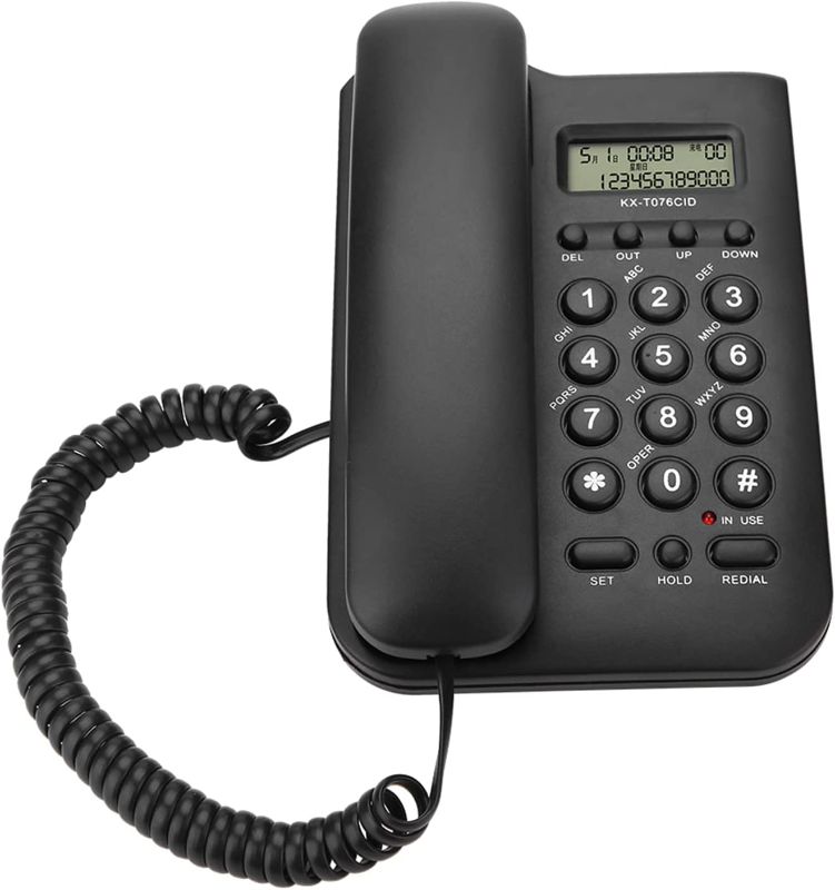 Photo 1 of Eboxer Corded Telephone, Landline Telephone Caller ID Telephone Analog Corded Telephones with Calls Display for Home Office (Black)
