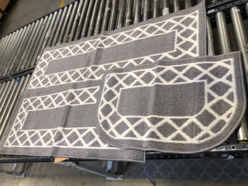 Photo 1 of  Modern Home Décor - Washable Rugs - Accent Carpet for Entryway & Hallway - DOOR WAY 3PC LONGEST ONE 5FT ALL 3  - 20IN WIDE 