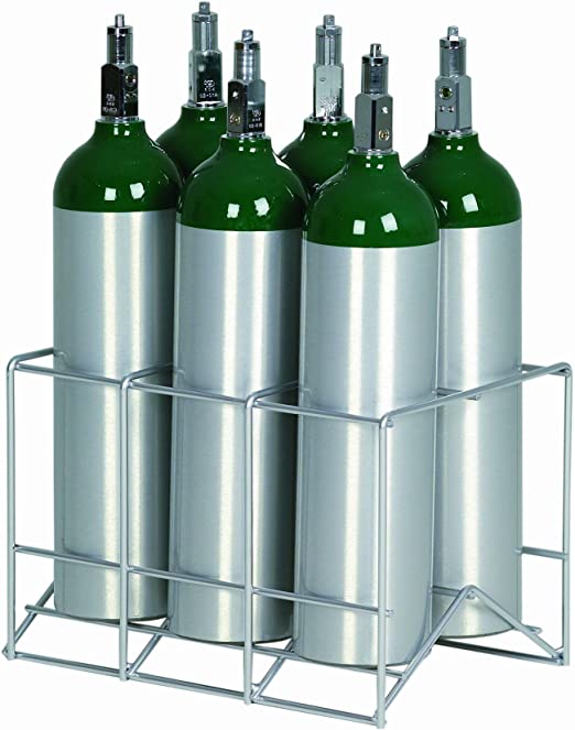Photo 1 of 6 Cylinder Metal Rack for D/E / M9 Oxygen Cylinders (Rack Only)