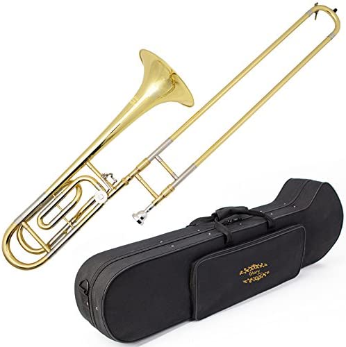 Photo 1 of Glory High Grade Bb/F Key Intermediate TENOR Trombone with Case and 61/2Mouthpiece, Gold Finish, Click to see more choice