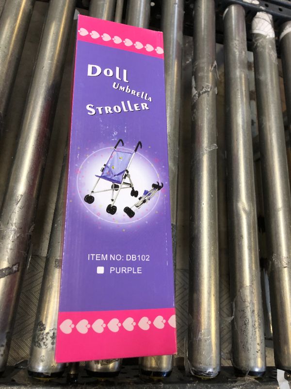 Photo 2 of Doll Stroller Toy Anivia Realistic Doll Stroller Heart Design Gifts for Toddlers and Girls Foldable Baby Doll Stroller Purple 102 - UNOPENED BOX 
