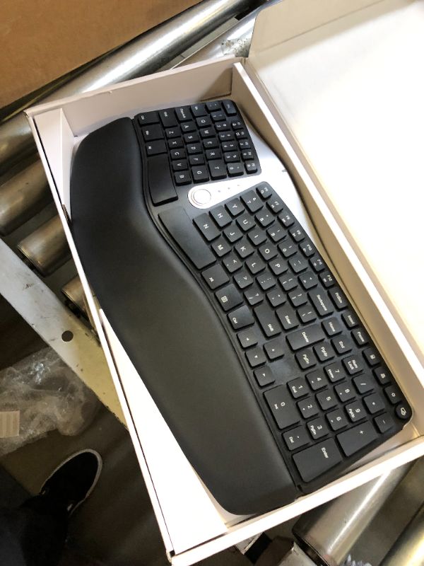 Photo 3 of Nulea Wireless Ergonomic Keyboard, 2.4G Split Keyboard with Cushioned Wrist and Palm Support, Arched Keyboard Design for Natural Typing, Compatible with Windows/Mac
