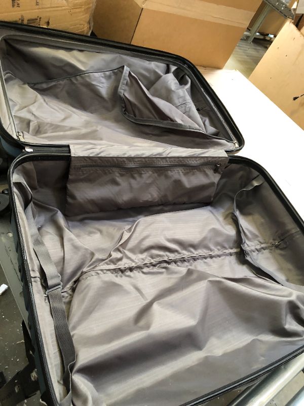 Photo 1 of Kenneth Cole Reaction Out Of Bounds Luggage Collection Lightweight Durable Hardside 4-Wheel Spinner Travel Suitcase Bags, Granite Blue, 28-Inch Checked Granite Blue 28-Inch Checked