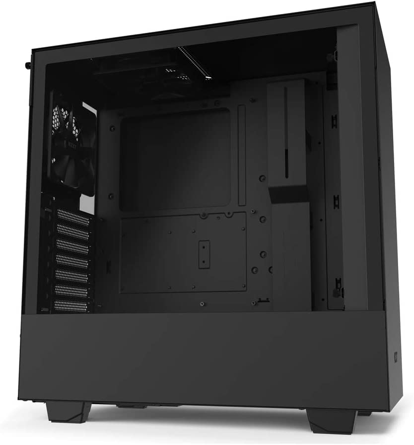 Photo 1 of NZXT H510 - CA-H510B-B1 - Compact ATX Mid-Tower PC Gaming Case - Front I/O USB Type-C Port - Tempered Glass Side Panel - Cable Management System - Water-Cooling Ready - Black, Non i-Series ---- BROKEN LEG ON BOTTOM 
