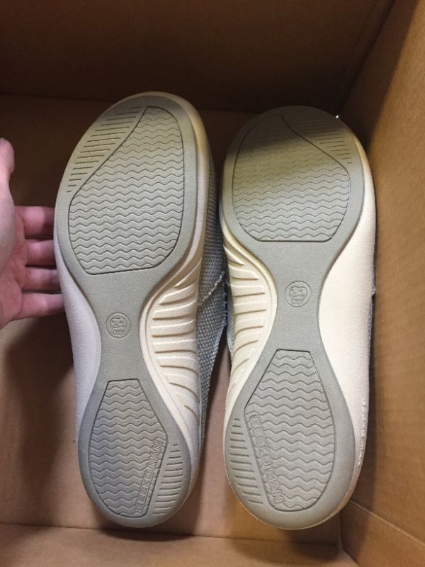 Photo 1 of Mens Slippers with Arch Support, Canvas House Slipper for Men with Velvet Lining, Slip On Clog, Indoor Outdoor House Shoes with Anti-Skid Rubber Sole Size Mens 11
