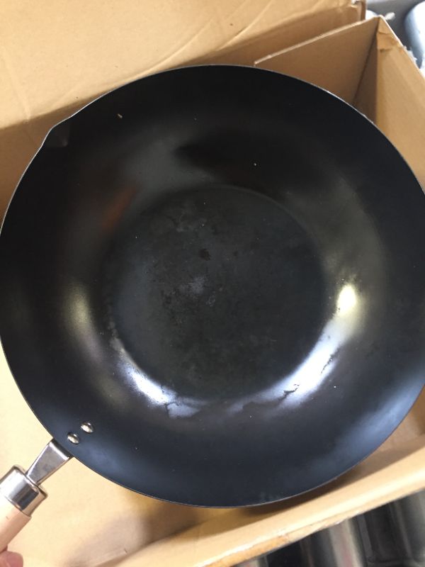 Photo 4 of ??????(Riverlight) River Light Iron Frying Pan, Kyoku, Japan, 11.8 inches (30 cm), Induction Compatible, Wok, Made in Japan 30cm Single Item fried pot