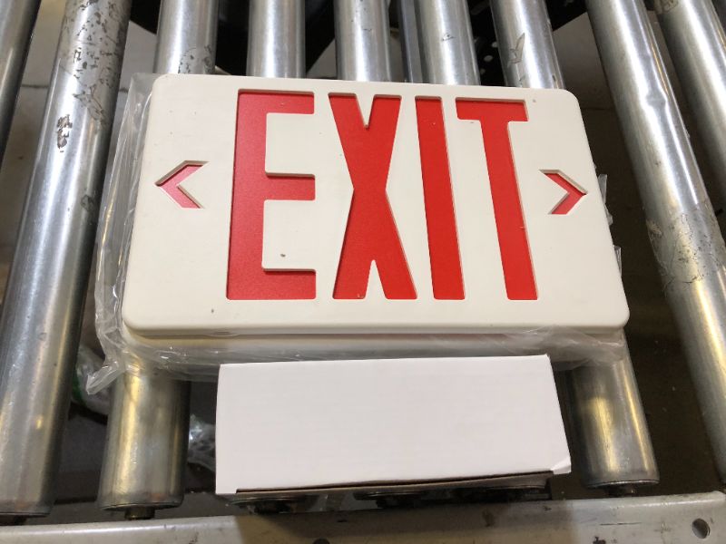 Photo 2 of OSTEK Red LED Exit Sign with Emergency Lights?Two LED Adjustable Head Emergency Exit Lights with Battery Backup, Dual LED Lamp ABS Fire Resistance UL-Listed 120-277V