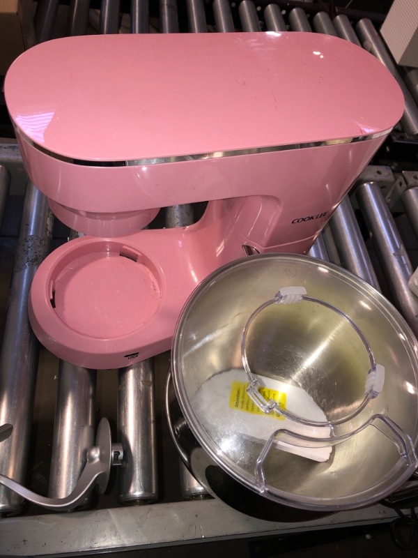 Photo 3 of All-Metal COOKLEE Stand Mixer, 6.5 Qt Kitchen Electric Mixer with Dishwasher-Safe Dough Hooks, Flat Beaters, Whisk & Pouring Shield Attachments for Most Home Cooks, Sakura Pink