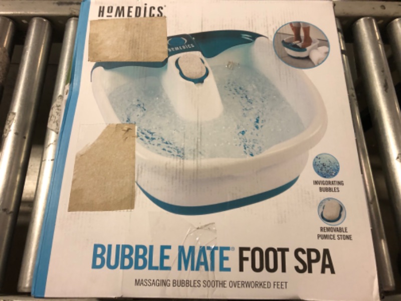 Photo 4 of HoMedics Bubble Mate Foot Spa, Toe Touch Controlled Foot Bath with Invigorating Bubbles and Splash Proof, Raised Massage nodes and Removable Pumice Stone