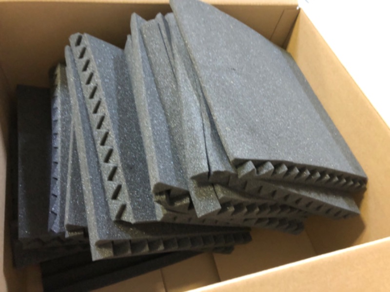 Photo 2 of 24 Pack Acoustic Panels 1 X 12 X 12 Inches - Acoustic Foam - Studio Foam Wedges - High Density Panels - Soundproof Wedges - Charcoal 24 