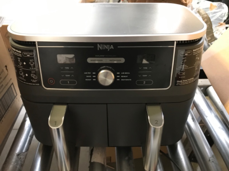 Photo 3 of Ninja DZ401 Foodi 10 Quart 6-in-1 DualZone XL 2-Basket Air Fryer with 2 Independent Frying Baskets, Match Cook & Smart Finish to Roast, Broil, Dehydrate & More for Quick, Easy Family-Sized Meals, Grey
