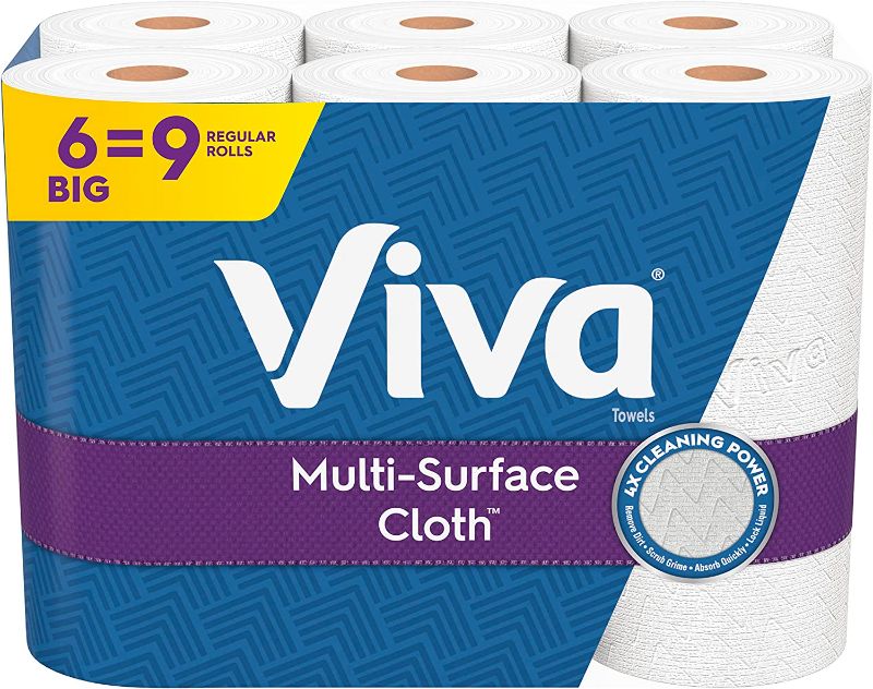 Photo 1 of Viva Multi-Surface Cloth Paper Towels, Choose-A-Sheet - 6 Big Rolls = 9 Regular Rolls (83 Sheets Per Roll)
