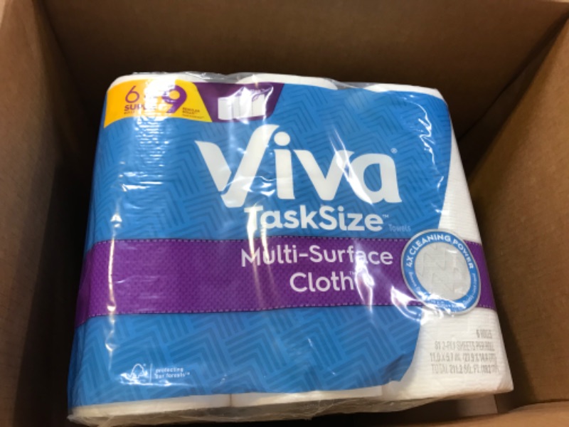 Photo 2 of Viva Multi-Surface Cloth Paper Towels, Choose-A-Sheet - 6 Big Rolls = 9 Regular Rolls (83 Sheets Per Roll)
