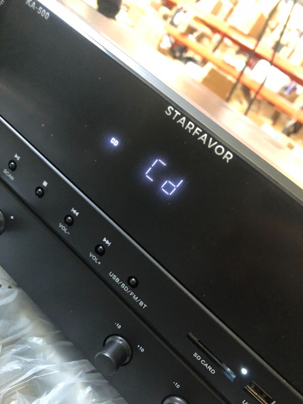 Photo 6 of Starfavor Stereo Receiver 6 Channel Karaoke Home Audio Amplifier 500W Peak Power Speakers AMP with BT Wireless,RCA in,USB,SD,FM,2 MIC in Echo and Headphone Jack KA-500
