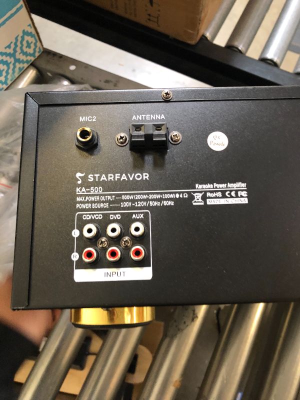 Photo 8 of Starfavor Stereo Receiver 6 Channel Karaoke Home Audio Amplifier 500W Peak Power Speakers AMP with BT Wireless,RCA in,USB,SD,FM,2 MIC in Echo and Headphone Jack KA-500
