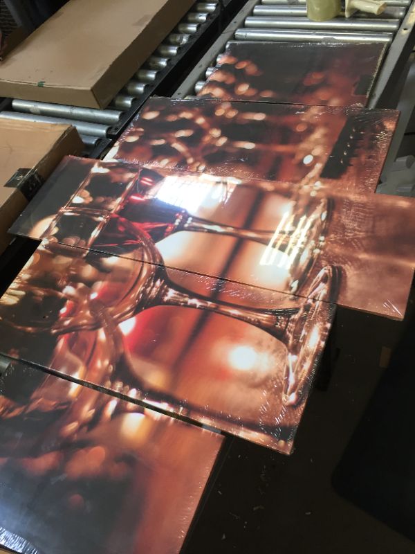 Photo 1 of 5 piece Wall Canvas Art Wine Glasses 