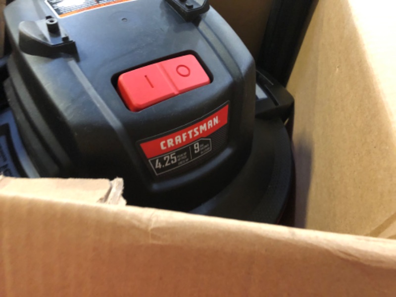 Photo 1 of CRAFTSMAN CMXEVBE17590 9 Gallon 4.25 Peak HP Wet/Dry Vac, General Purpose Portable Shop Vacuum with Attachments