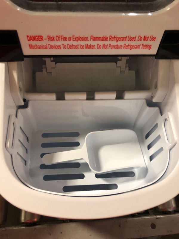 Photo 1 of Ice Makers Countertop, Self-Cleaning Function, Portable Electric Ice Cube Maker Machine, 9 Pebble Ice Ready in 6 Mins, 26lbs 24Hrs with Ice Scoop and Basket for Home Bar Camping RV, Stainless Steel