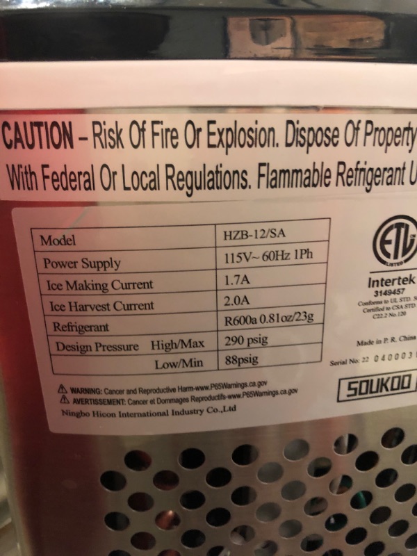 Photo 1 of Ice Makers Countertop, Self-Cleaning Function, Portable Electric Ice Cube Maker Machine, 9 Pebble Ice Ready in 6 Mins, 26lbs 24Hrs with Ice Scoop and Basket for Home Bar Camping RV, Stainless Steel