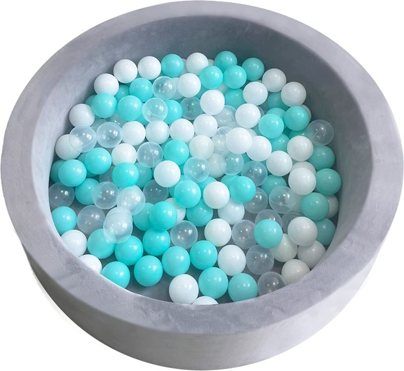 Photo 1 of Amuya Foam Ball Pit 35x12 Inch Round Soft Lagre Ball Pit ,Toddlers Kid Baby Ball Pit for Indoors and Outdoors Game, 1-3 Years Old Ideal Toys Gift (Balls NOT Included ) Grey