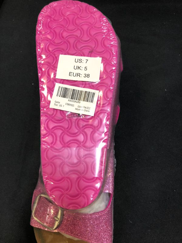 Photo 2 of WOMENS SLIDE SANDALS GLITTER PINK
SIZE 7