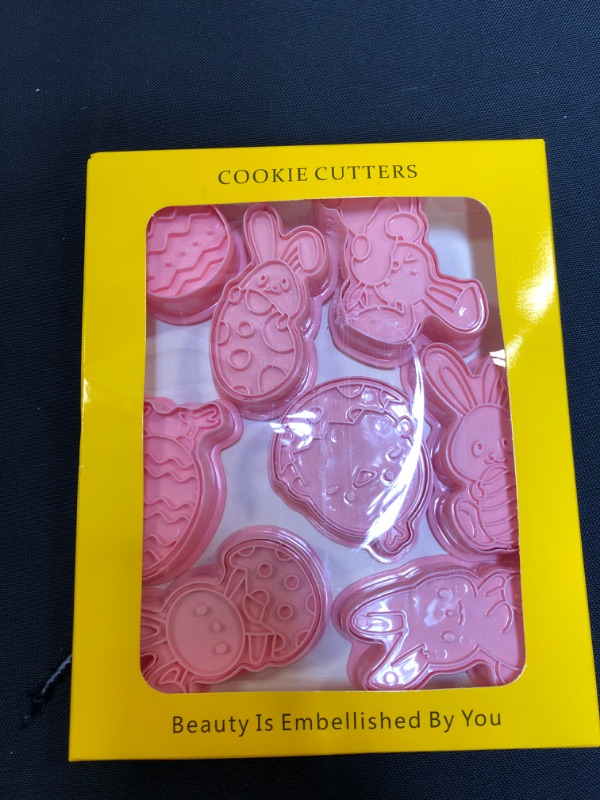 Photo 1 of 3D Easter Cookie Cutters for Baking 8 Pcs, Sandwich Cutter Cookie Stamps Press in shape of Easter Baskets, Eggs, Bunny, Carrot, Butterfly, Chicken, Biscuit Cutters for Kids Holiday
