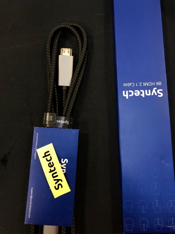 Photo 1 of 8K HDMI Cable 6.6ft, Syntech HDMI 2.1 Cable, 48Gbps Ultra High Speed HDMI Cable 8K@60Hz 4K@120Hz eARC HDCP 2.2&2.3 Dolby Compatible with MacBook Pro 2021 PS5 Xbox Series HDTV
