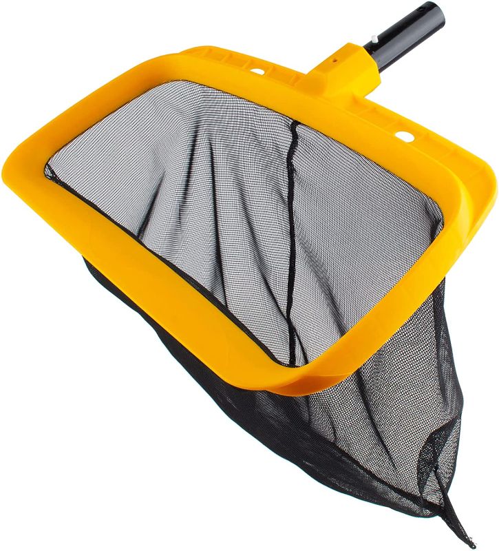 Photo 1 of CJGQ Swimming Pool Skimmer Net for Ceaning?Laser Reinforcement Sealed Frame Heavy Duty Leaf Rake Cleaning Tool?Yellow?
