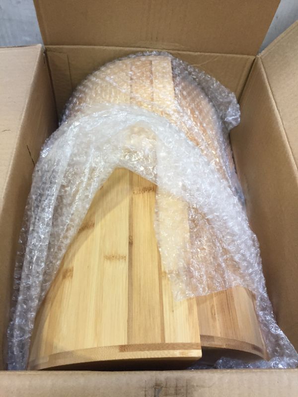 Photo 2 of bamboo bread box wooden storage bin breadbox 