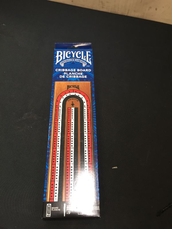 Photo 2 of Bicycle 3-Track Color Coded Wooden Cribbage Board Games