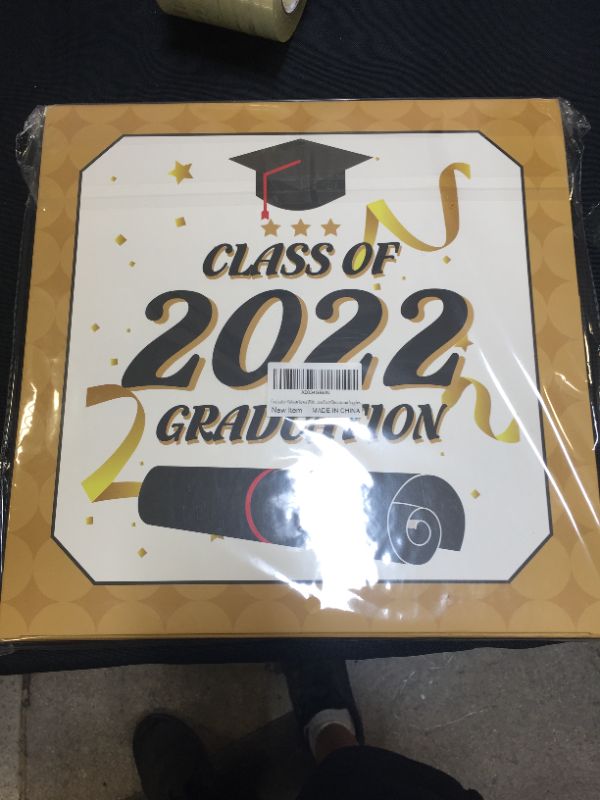 Photo 3 of 2022 Graduation Decorations Gold Black 4Pcs Graduation Balloon Boxes 2022 With Letters Grad for Class Graduation Party Decorations Supplies
