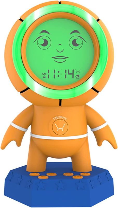 Photo 1 of Kids Alarm Clock, JUSTUP Basketball Shape Sleep Trainer Wake up Alarm Clock for Kids Bedrooms, Cute Digital Alarm Clock with Projection and Night Light, for Boys Girls Birthday Gifts (Yellow)
