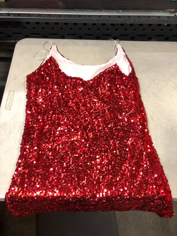 Photo 2 of  Women’s Sequin Tops Glitter Party Strappy Tank Top Sparkle Cami. Size Small. ***Please see clerk notes