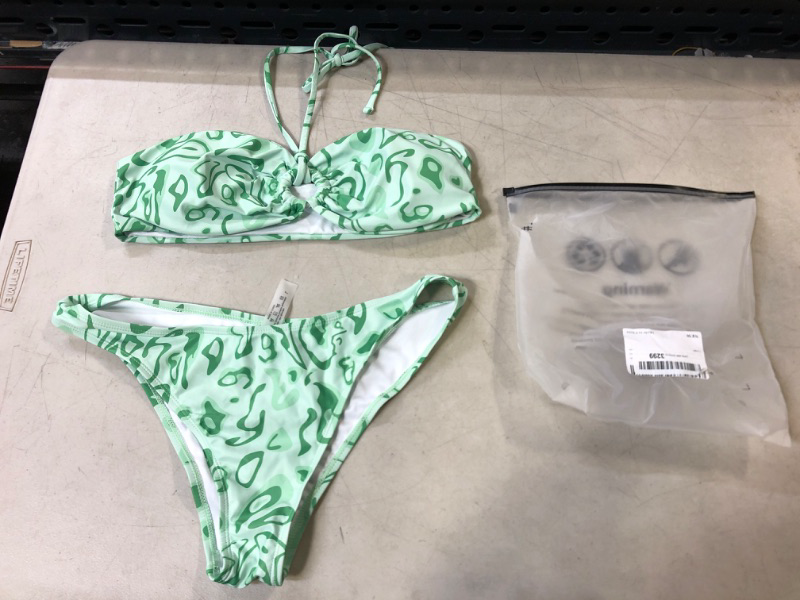 Photo 1 of 2PC BATHING SUIT SET - GREEN - L