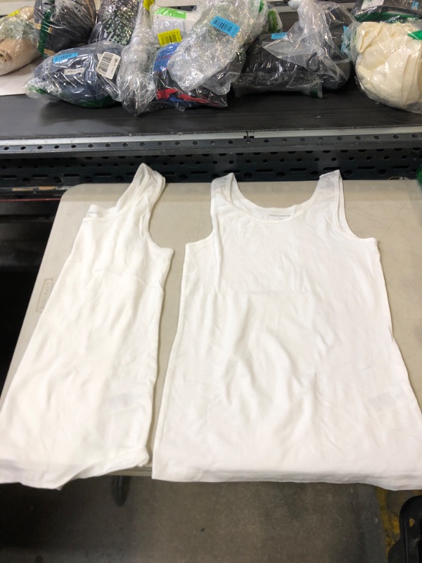 Photo 1 of 2PC - WHITE TANK TOPS - LRG