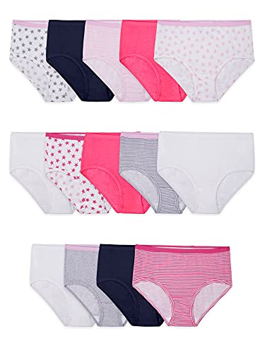 Photo 1 of Fruit of the Loom Girls' Big Cotton Brief Underwear, 14 Pack-Fashion Assorted, 14
