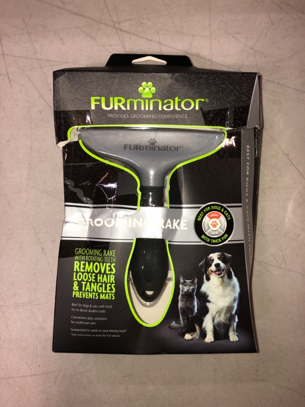 Photo 2 of FURminator Grooming Rake, Removes Loose Hair and Tangles, Gray
