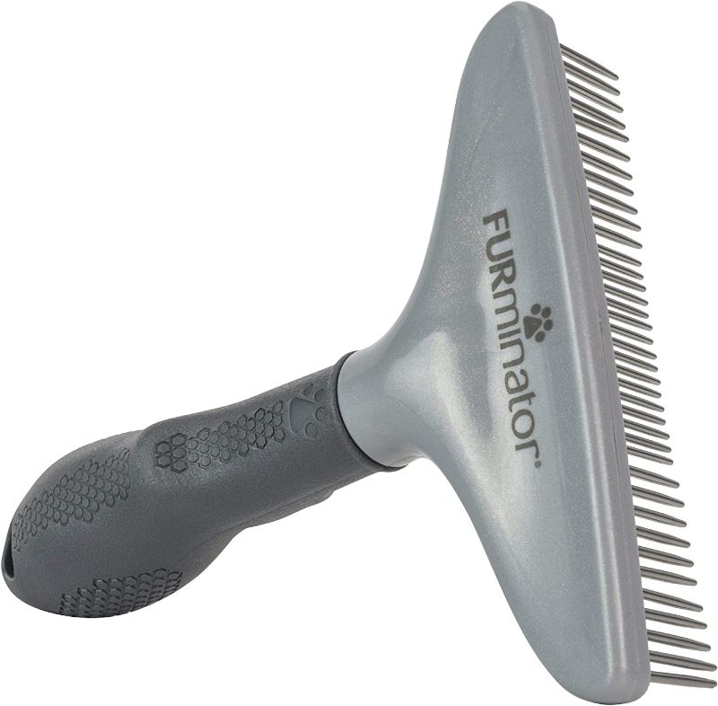 Photo 1 of FURminator Grooming Rake, Removes Loose Hair and Tangles, Gray
