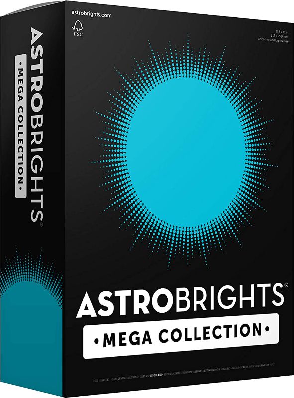 Photo 1 of Astrobrights Mega Collection, Colored Cardstock, Bright Blue, 320 Sheets, 65 lb/176 gsm, 8.5" x 11" - MORE SHEETS! (91628)
