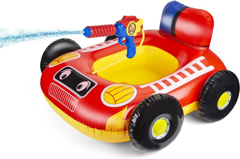 Photo 1 of Inflatable Kids Pool Float with Water Gun, Firetruck a